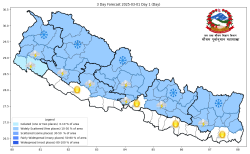 देशका अधिकांश भागमा मौसम सफा रहने पूर्वानुमान