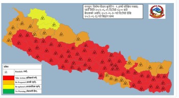 सबै प्रदेशका केही स्थानमा भारी वर्षा हुने पूर्वानुमान